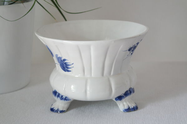 Cache pot céramique faïence  bleu delft