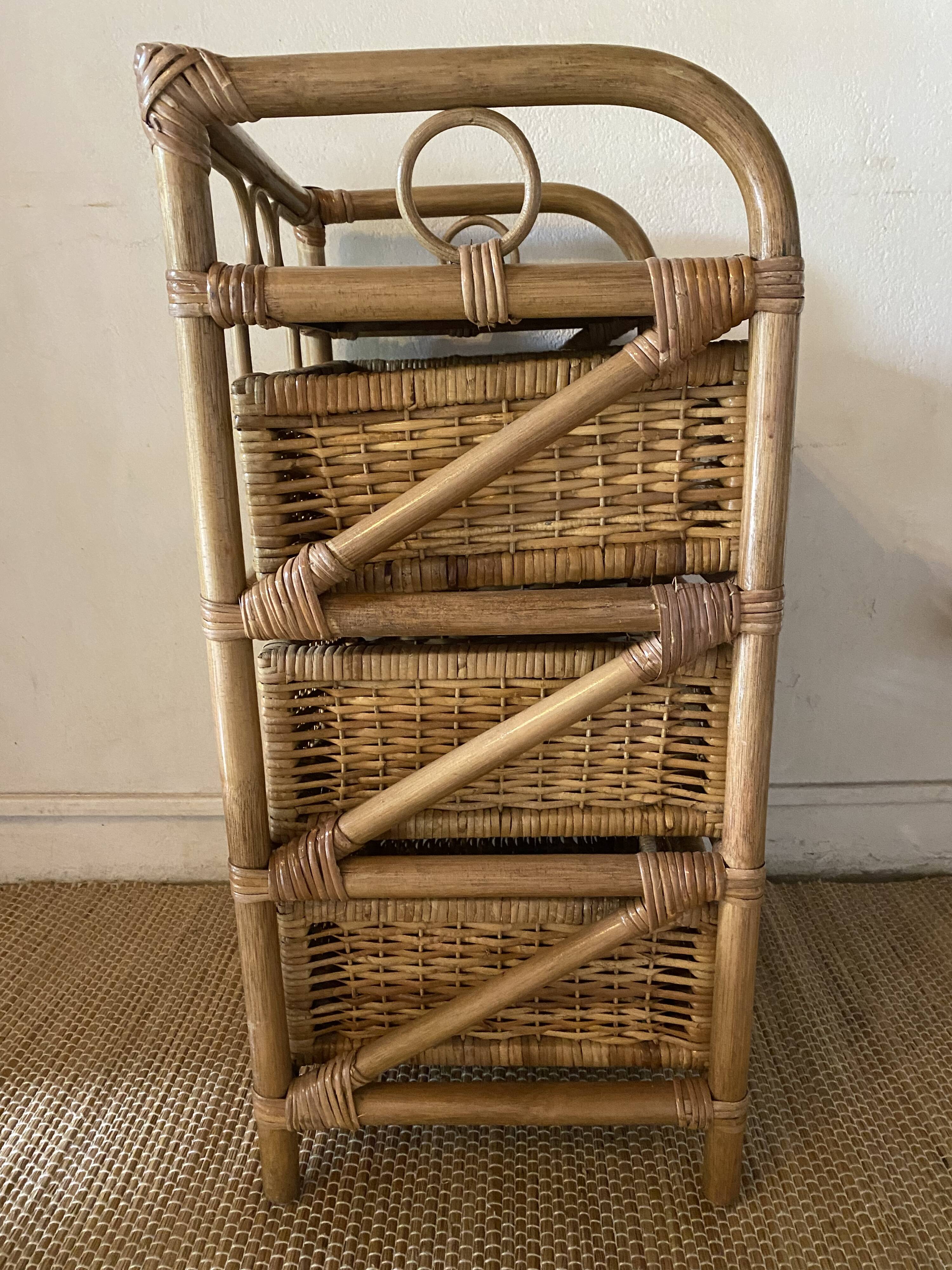 Rattan chest of drawers 3 drawers