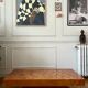 Table basse en loupe d’orme vintage 70 Rochebobois