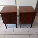 Pair of bedside tablesn end of vintage formica sofa