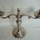 Candle holder 2 english branches in silver metal early twentieth century