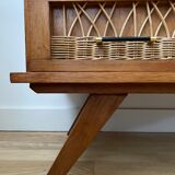 Rattan chest of drawers 3 drawers 1960