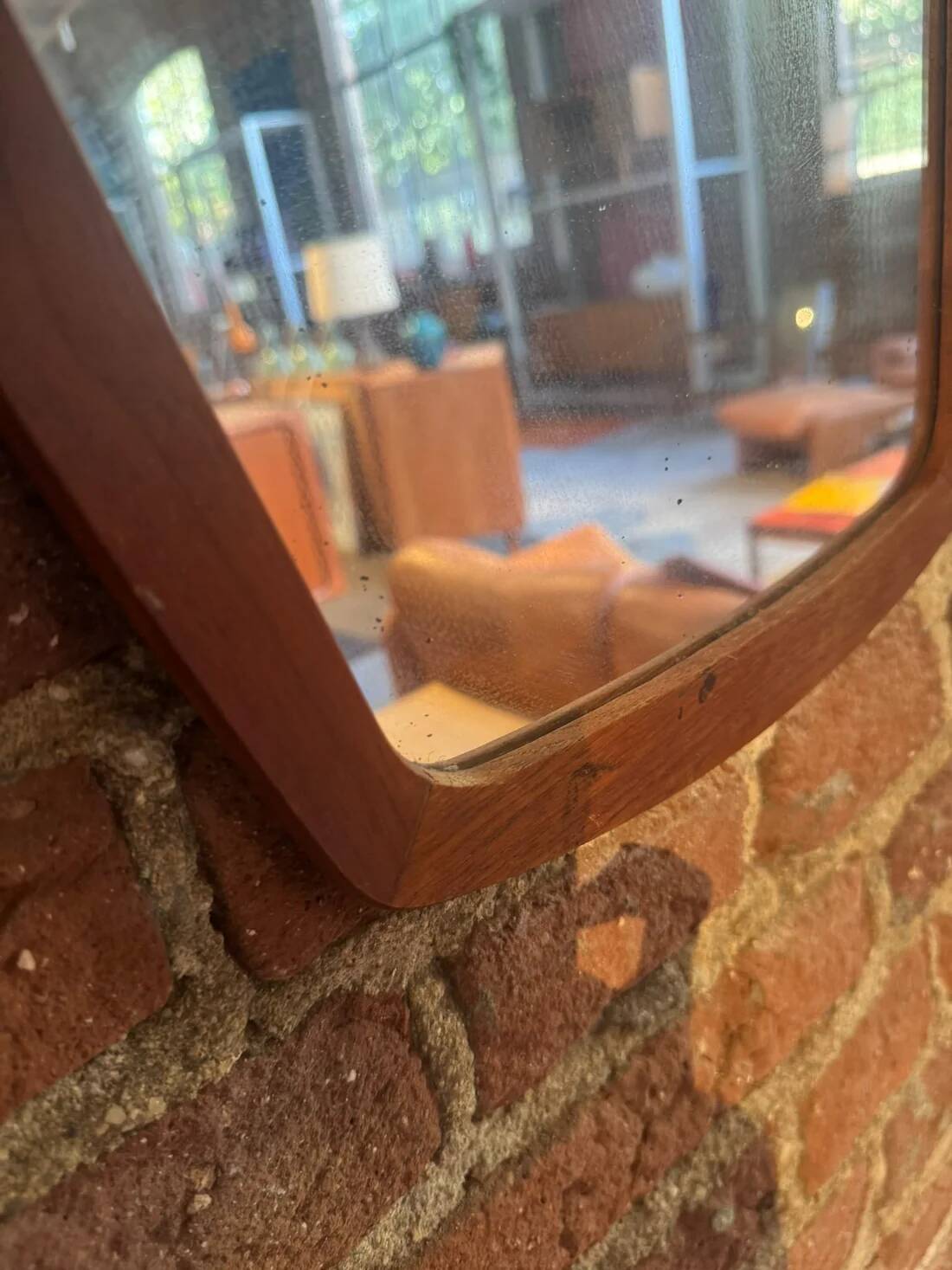 Framed teak mirror, Denmark 1960
