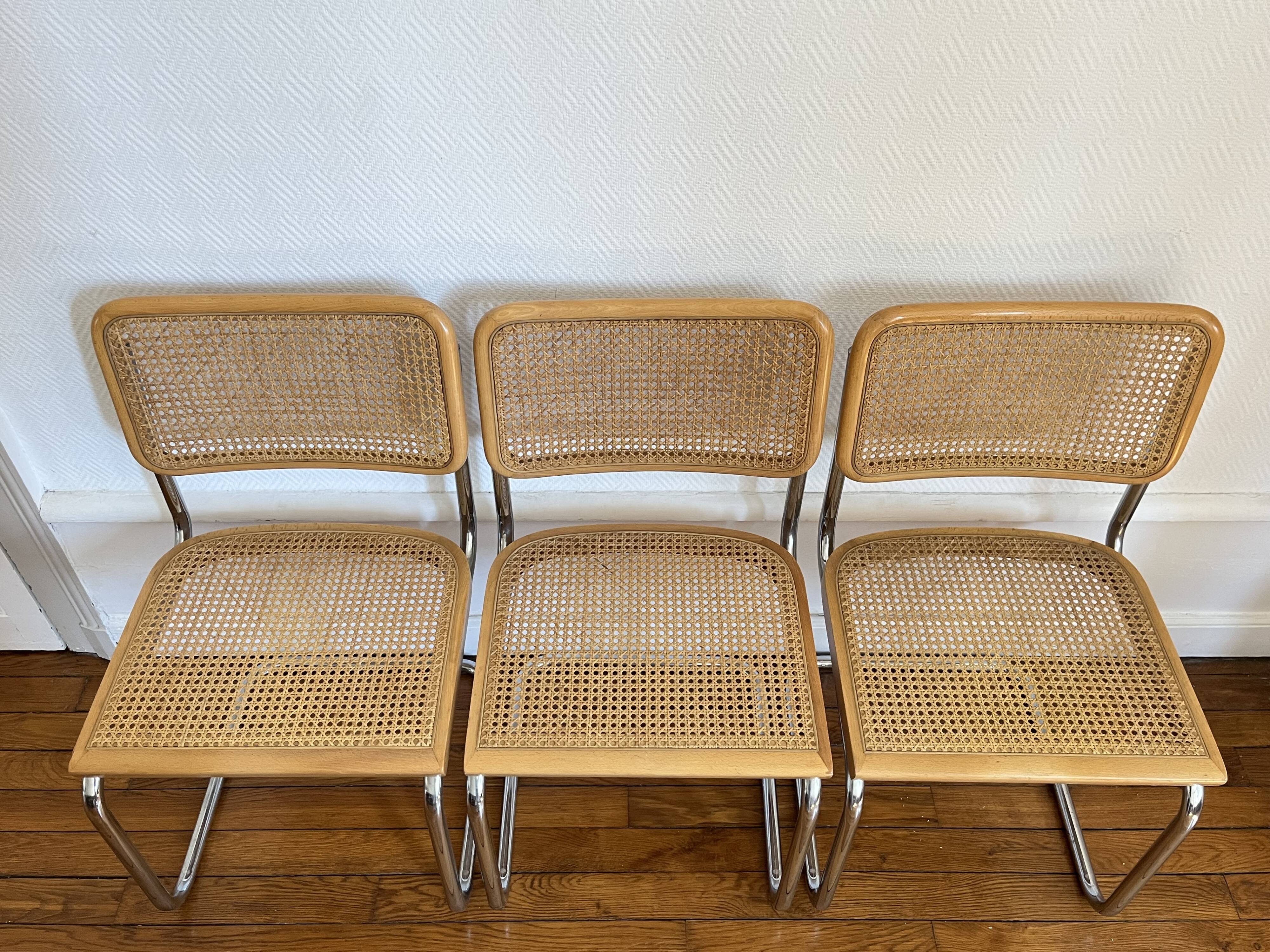 Lot of 3 ccesca b32 by marcel breuer made in italy