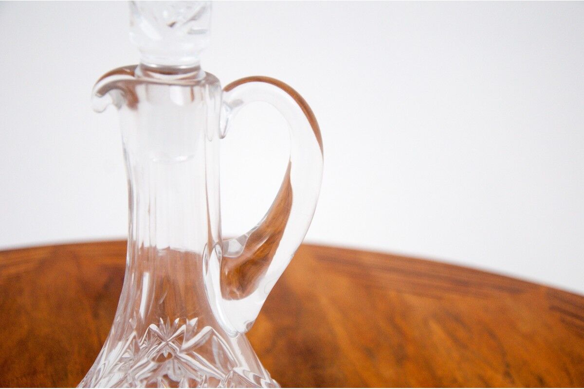 Crystal decanter with glasses, Poland, 1960s