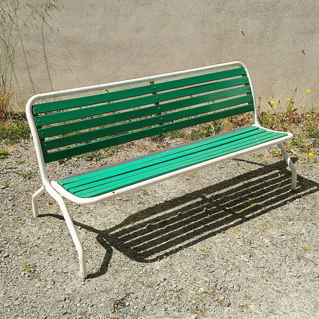 Bench wood and folding metal vintage year 60