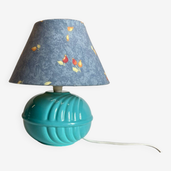 Blue ceramic lamp from the 80s