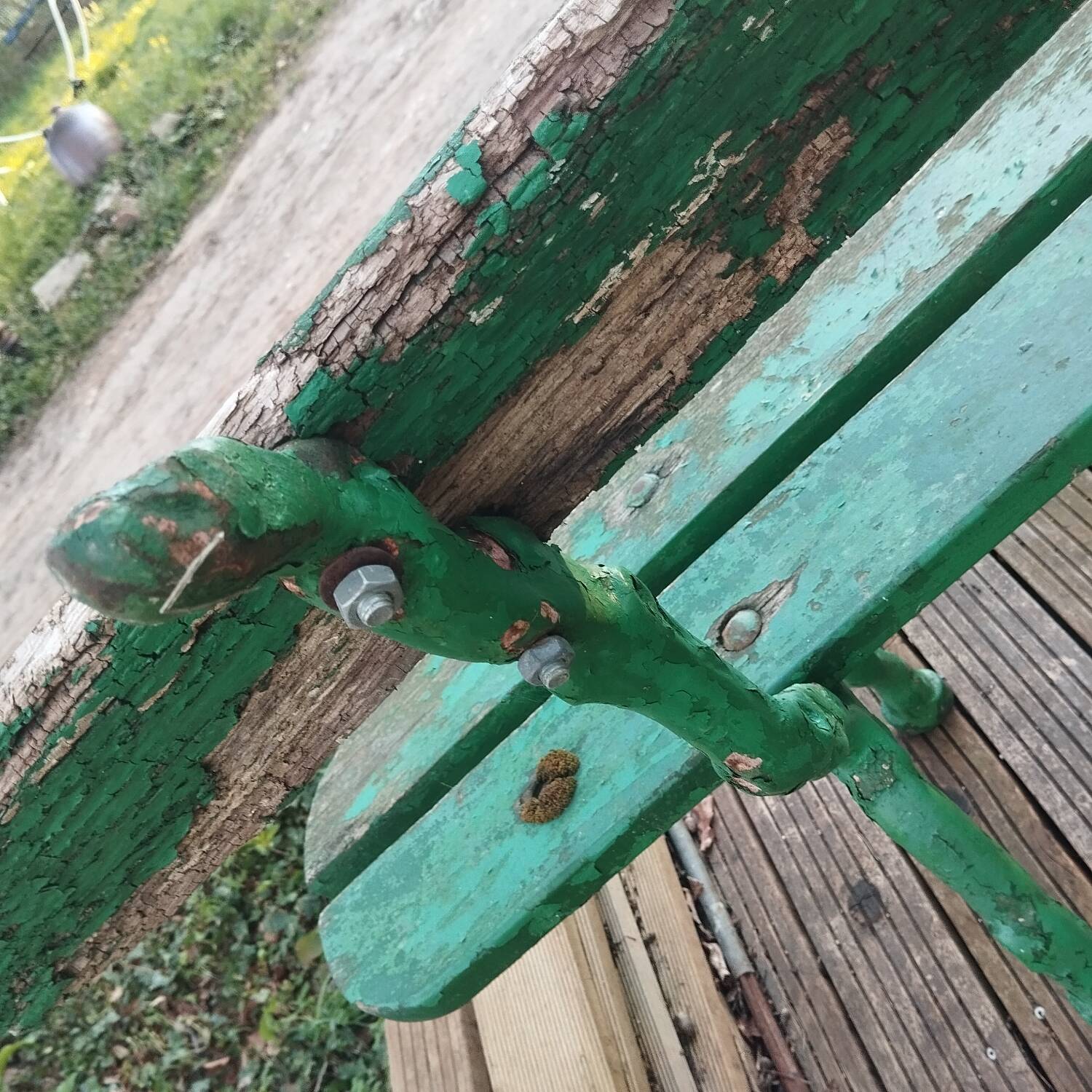19th century cast iron public garden bench