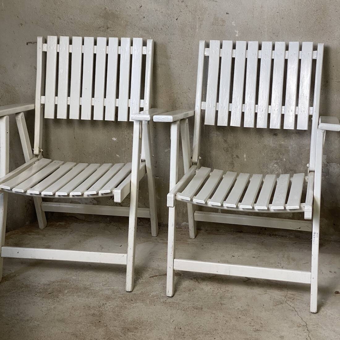 Ensemble de 4 fauteuils de jardin pliants vintage 1960's