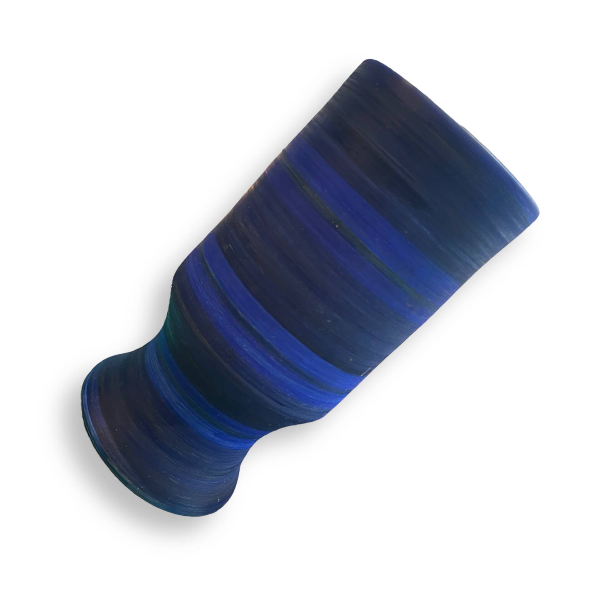 Georges Cueille Blue Vase with Rotating Decor