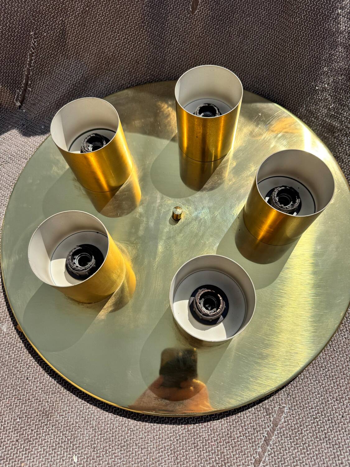 Minimalist 60s brass wall light with 5 sockets Beisl Leuchte, Germany