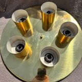 Minimalist 60s brass wall light with 5 sockets Beisl Leuchte, Germany