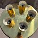 Minimalist 60s brass wall light with 5 sockets Beisl Leuchte, Germany