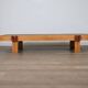 Table basse japonaise vintage en bois et jonc de mer, Japon, 1960