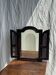 Dark brown wooden mirror with two baguettes H55 L40