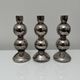Set of 3 candlesticks in 20th century eglomise glass, vintage space age retro