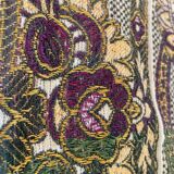 Algiers silk tablecloth, early 20th century, floral motifs enhanced with gold thread, handmade