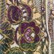 Nappe en soie d’Alger époque début XXe motifs floraux rehaussés de fils dorés, fait main