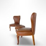 Set of the side chairs and stool for leg, 1950s.