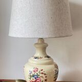 Vintage Ceramic Lamp with Wooden Base