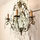 Old cage chandelier. Bronze and tassels. 6 arms of lights.