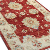 Traditional Red Wool Area Rug Ziegler Carpet- 77x121cm