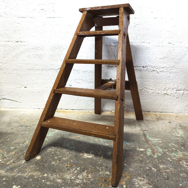 Old wooden stepladder
