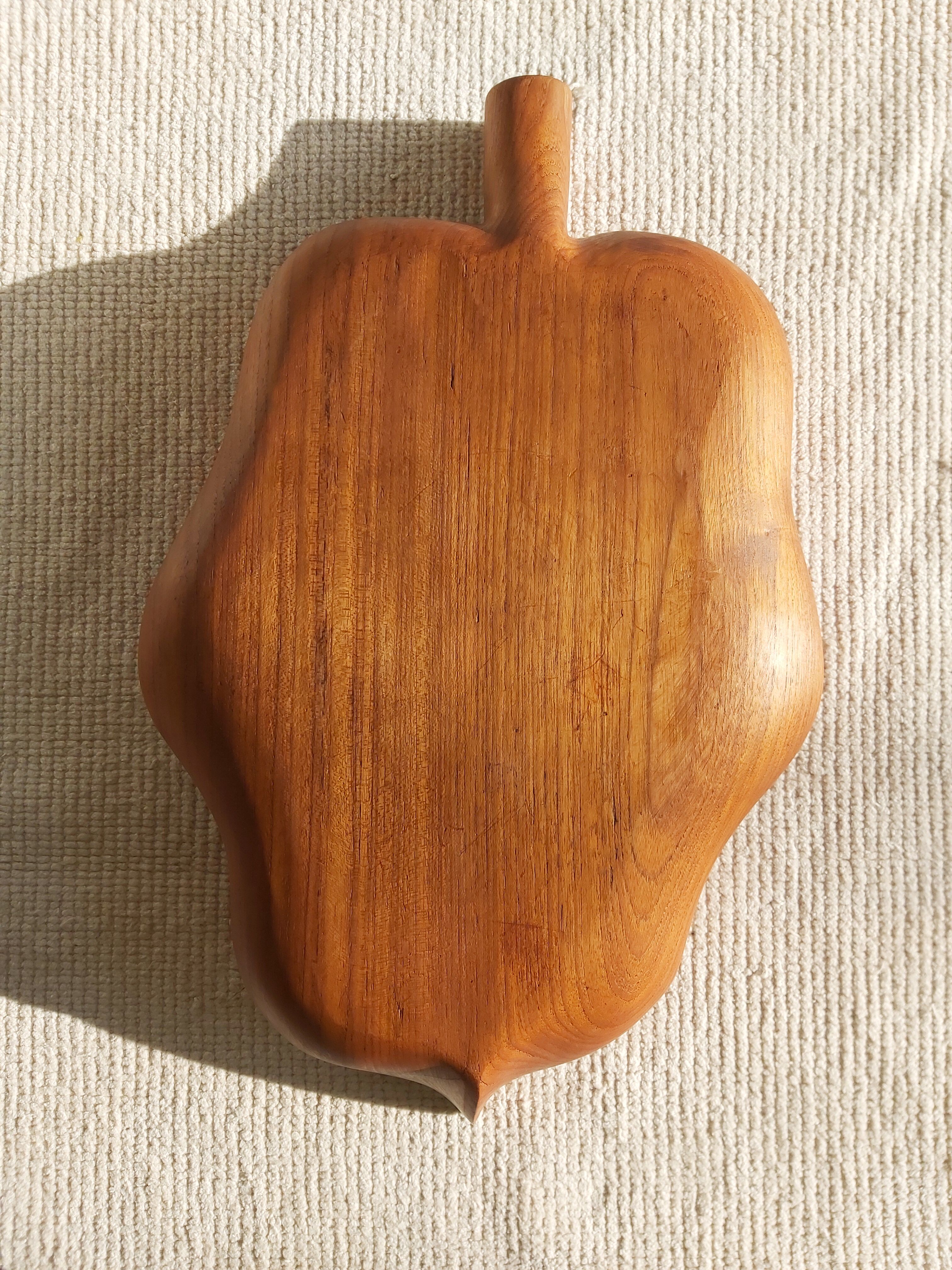 Coupe plate en teck 60's