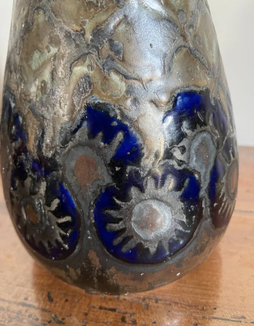 Vase en grès manufacture hb quimper, période odetta
