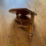 Small shelf, tablet, harness, wall light, support, wooden - old vintage