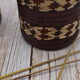 Set of 2 decorative vintage bottles covered with leather & wicker