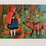 Antique wooden cube puzzle - Illustrations of Perrault's tales - 1920