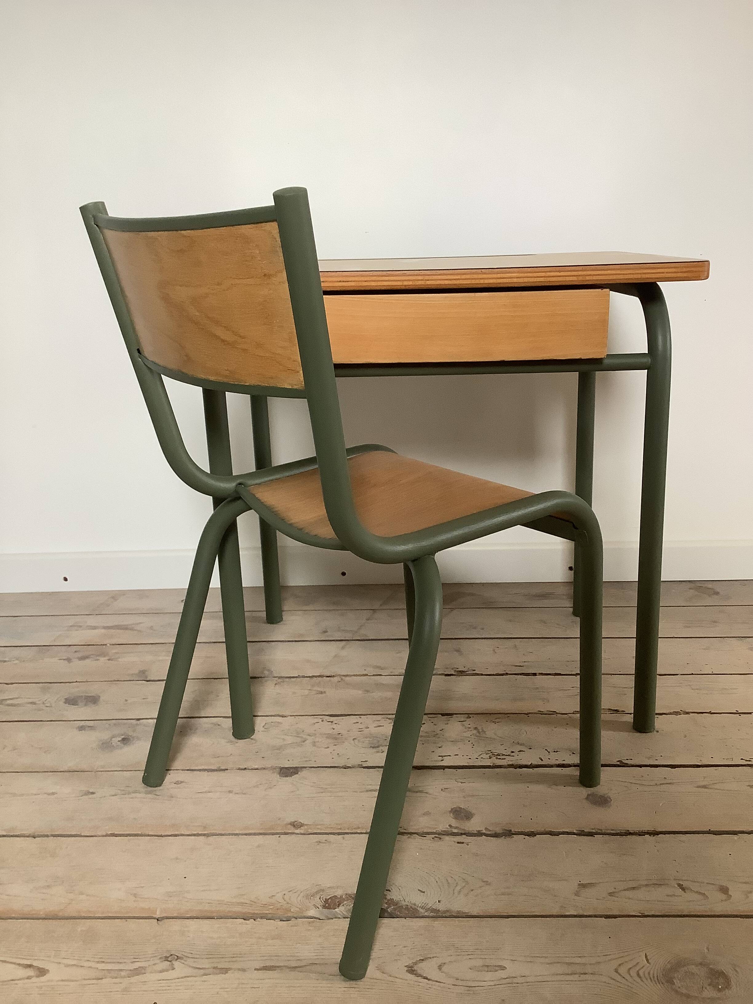 School desk and chair 1950s