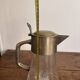 Chiller pitcher, lemonade jug, silver metal glass, Art Nouveau wine carafe.