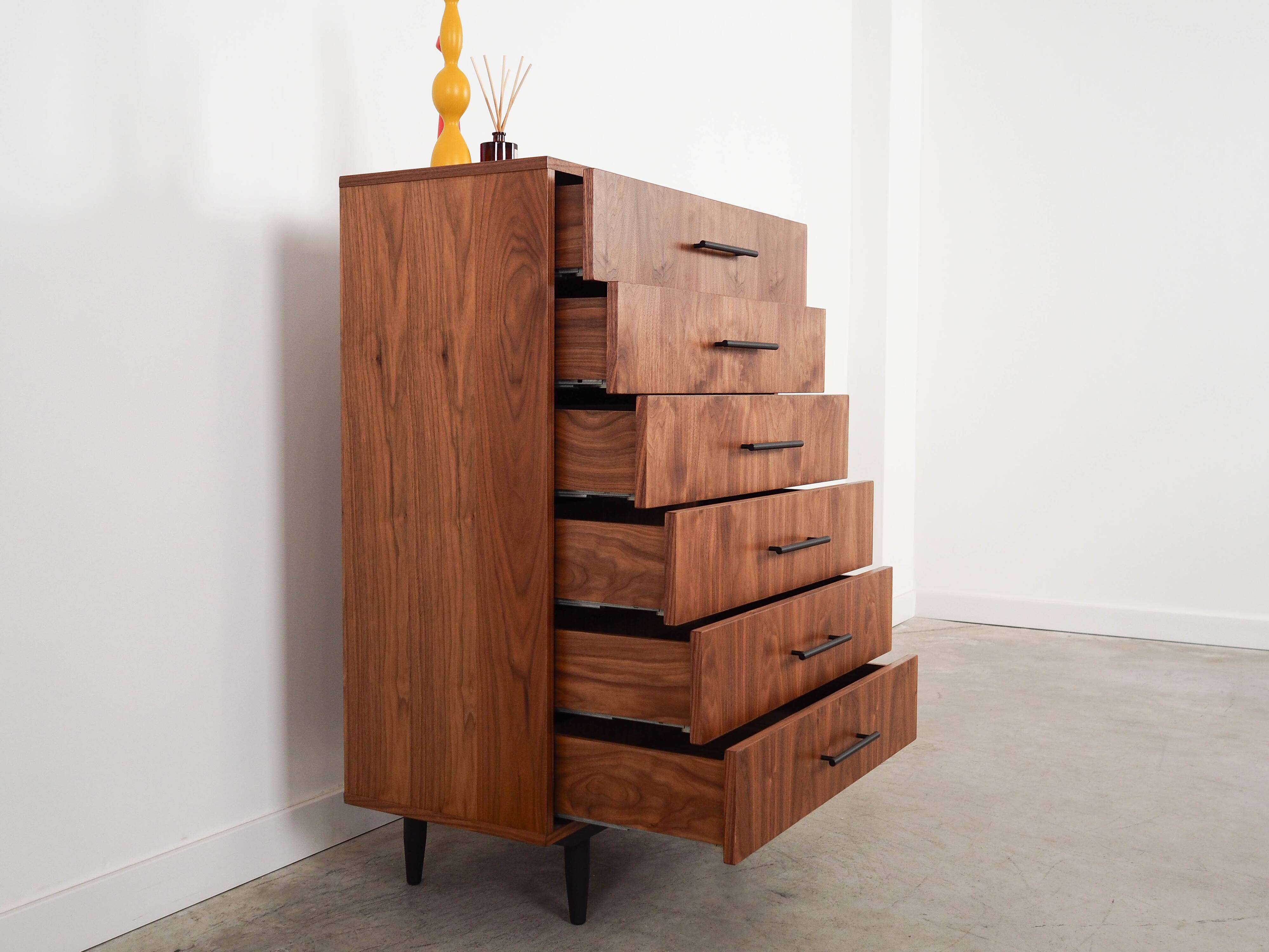 Walnut chest of drawers, Scandinavian design