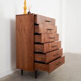 Walnut chest of drawers, Scandinavian design