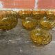 Salad bowl + 6 vintage amber orange moulded glass bowls from the 1970s.
