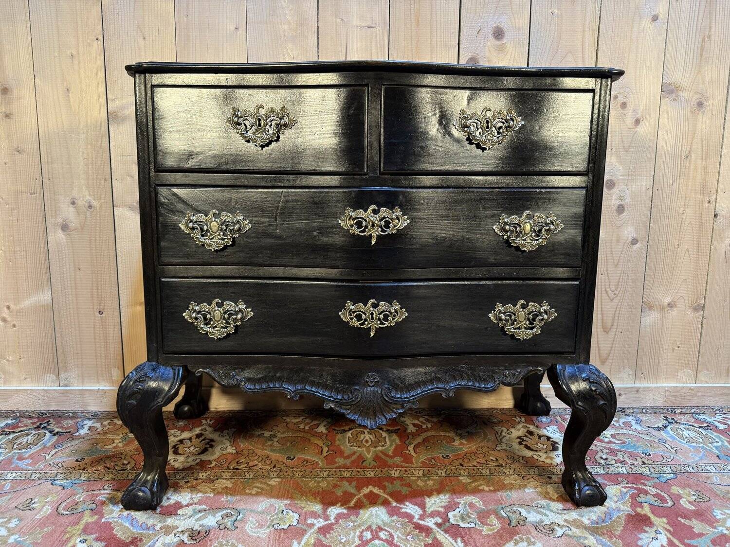 Portuguese commode in blackened wood