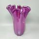 Vase en verre Murano Fazzoletto magenta-rose Michielotto des années 1970.