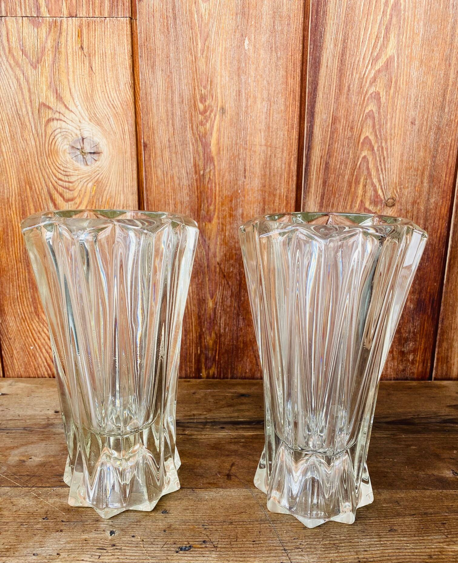 Set of 2 glass vases from the 1950s