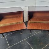 Pair of mahogany bedside tables