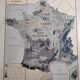 Ancienne carte de France  scolaire Rossignol années 50 le climat