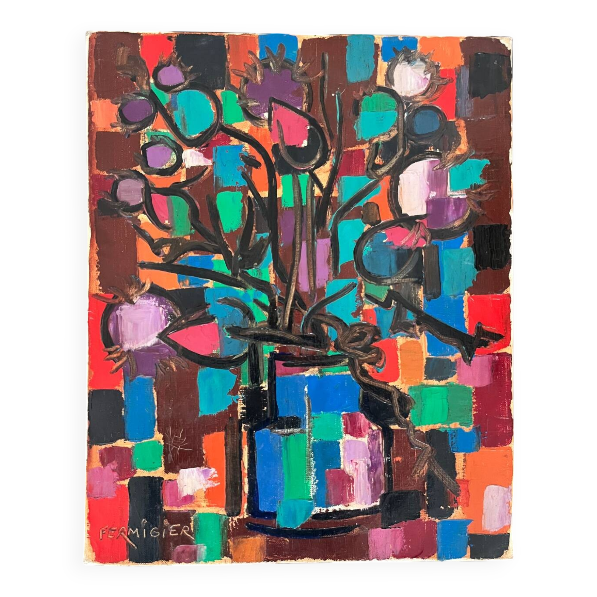 Colorful oil painting by Fermigier