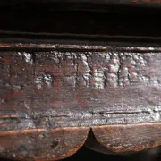 17th-century English oak joint stool with turned legs