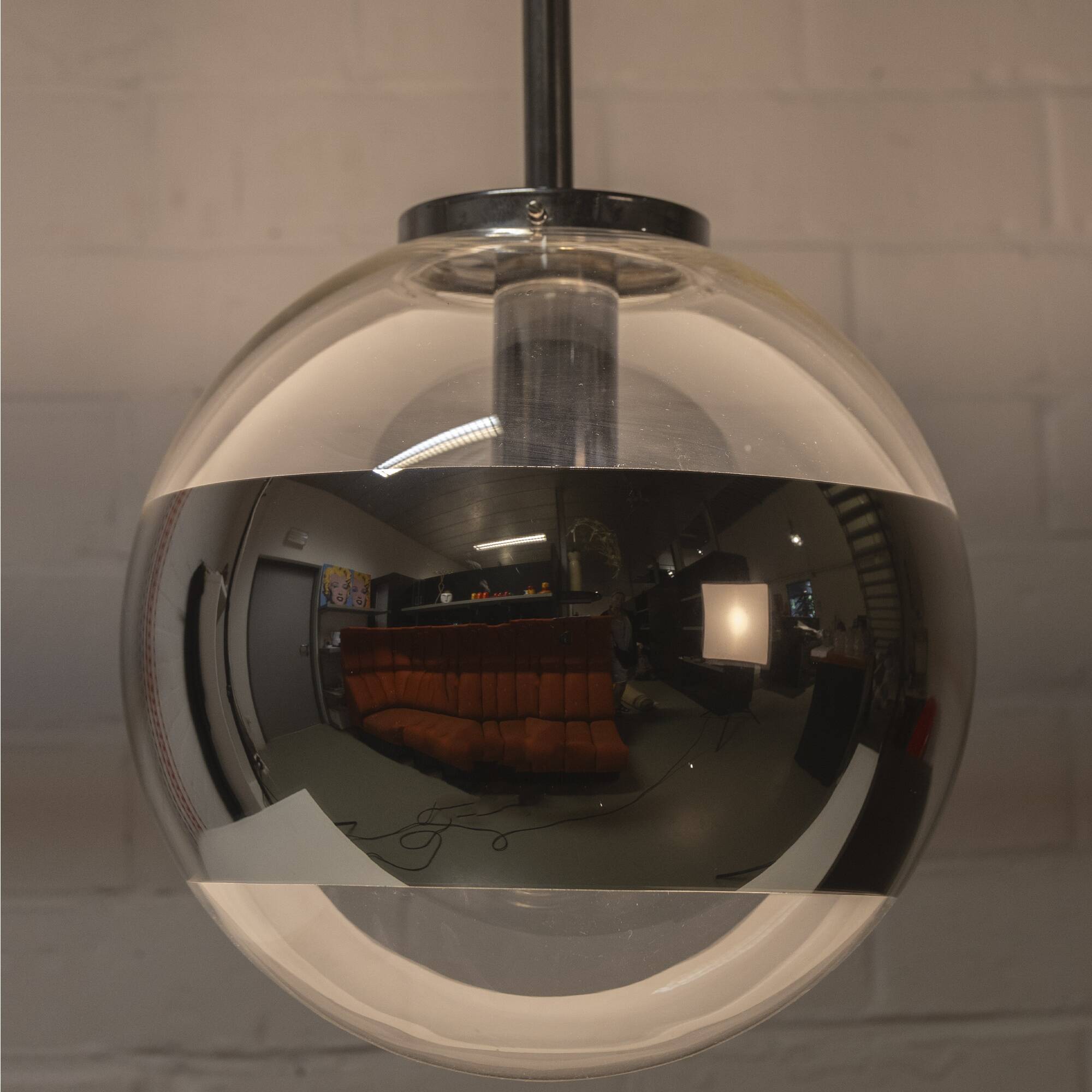 Chrome 'Magic Eye' Peil & Putzler Pendant Lamp