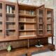 Solid wood display cabinet.