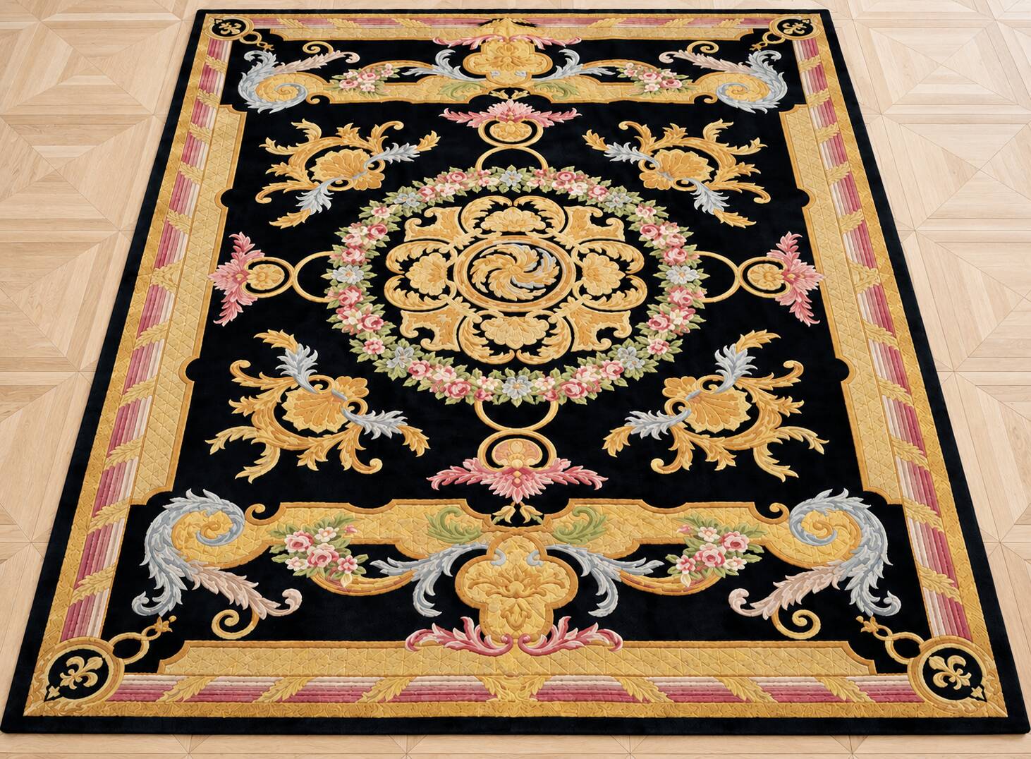 Important Savonnerie tapestry – CNA – India – around 1960 – 350