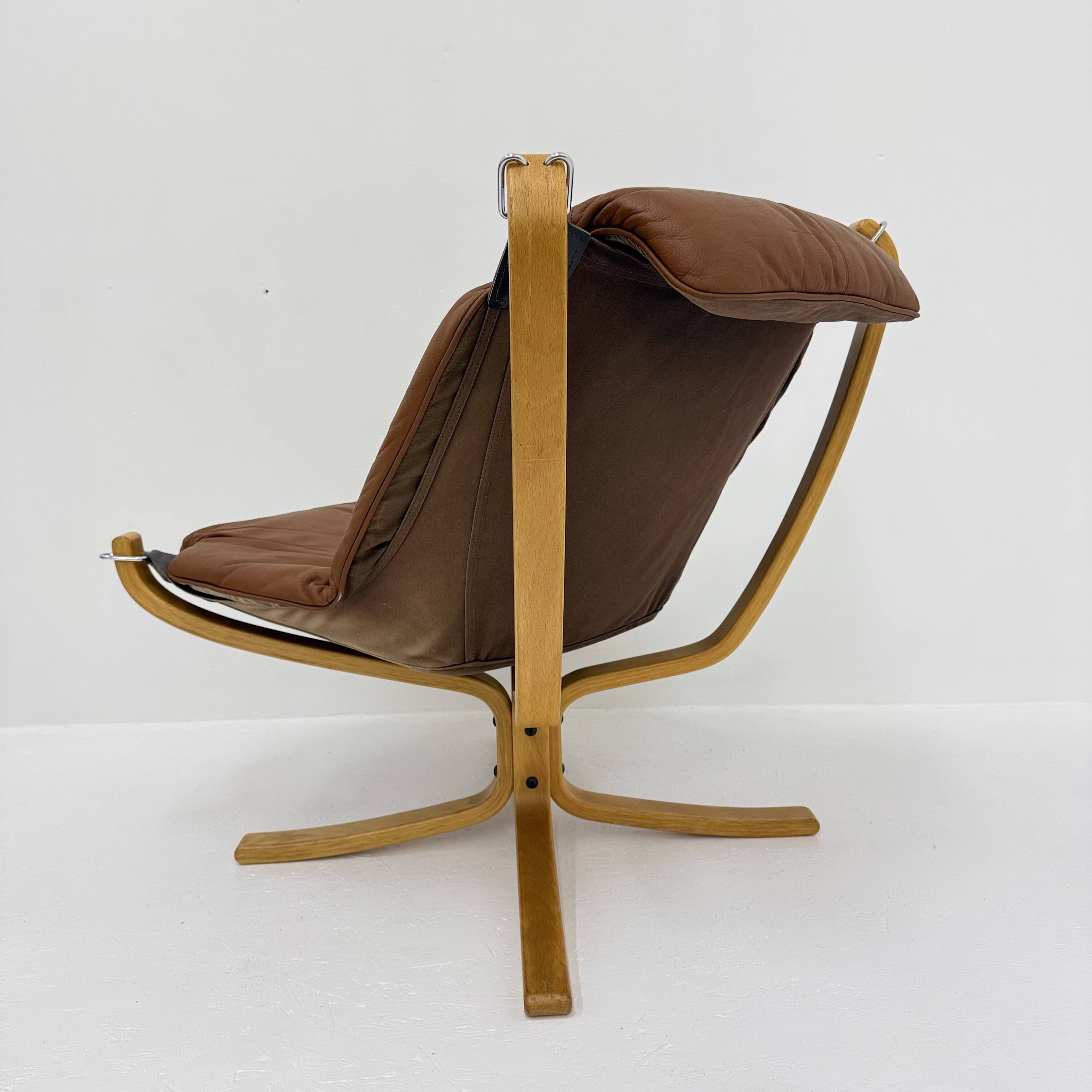 Falcon Leather Lounge Chair by Sigurd Ressel for Vatne Møbler, 1970s