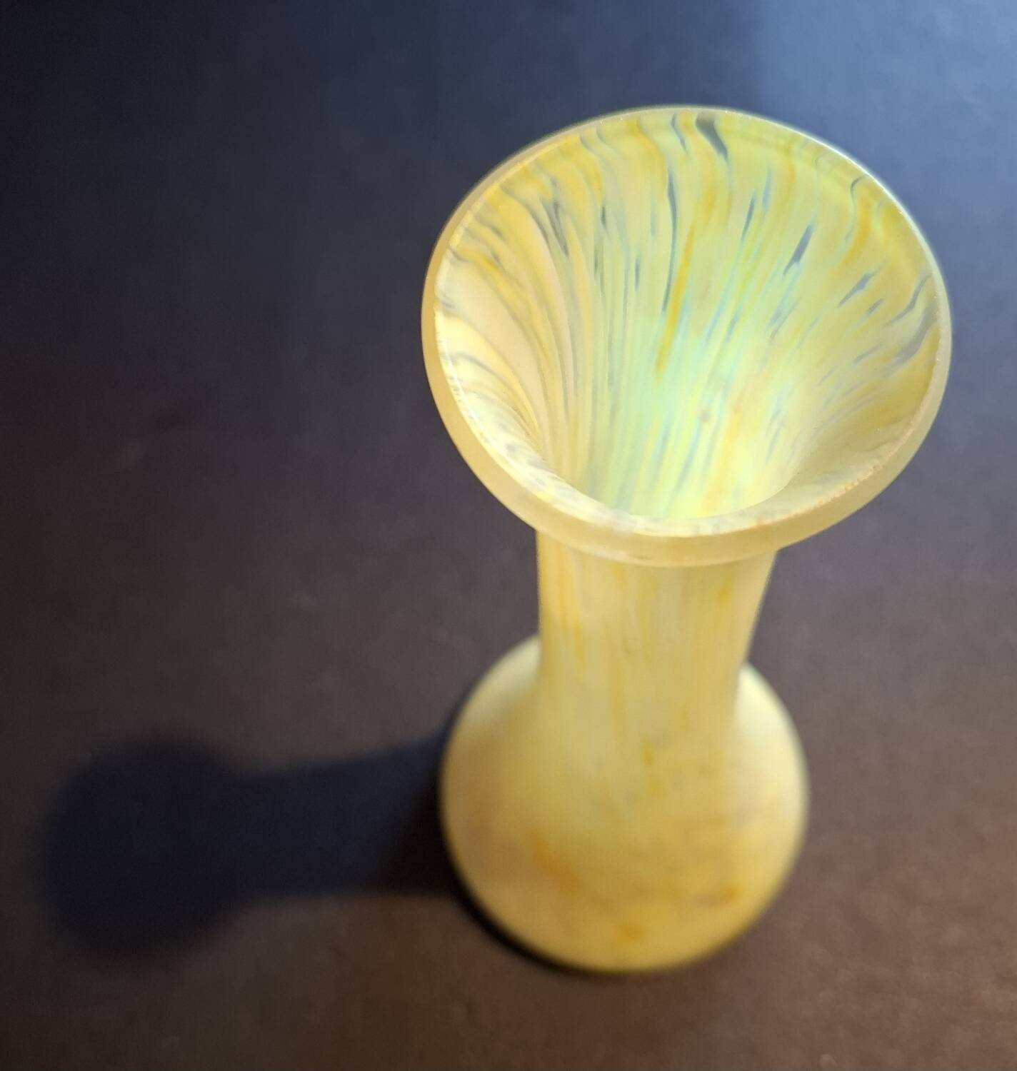 Yellow blown glass soliflore