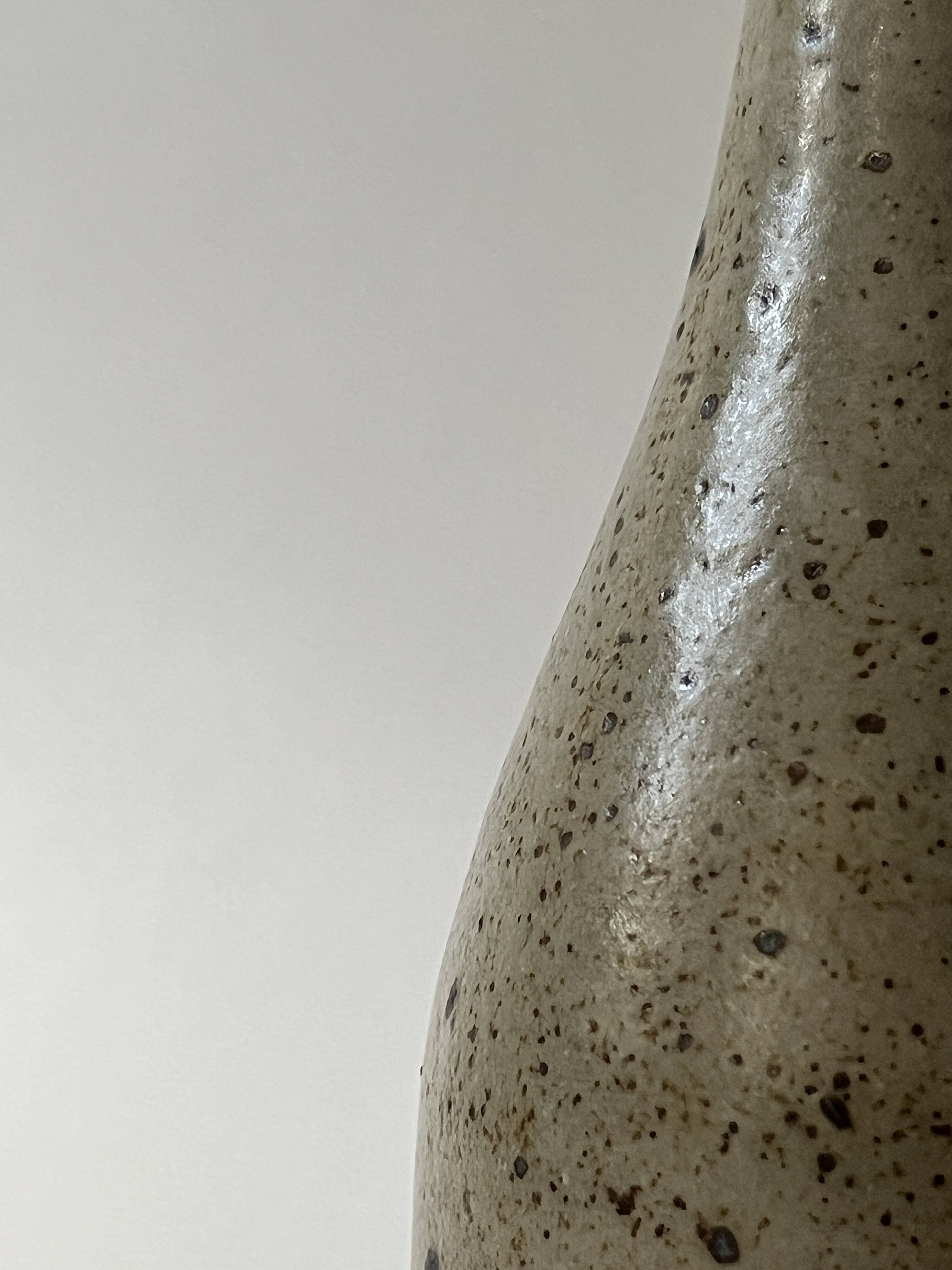 Pear-shaped vase in pyrite stoneware, La borne France 1950